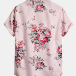 Rose Floral Print Button Up Shirt