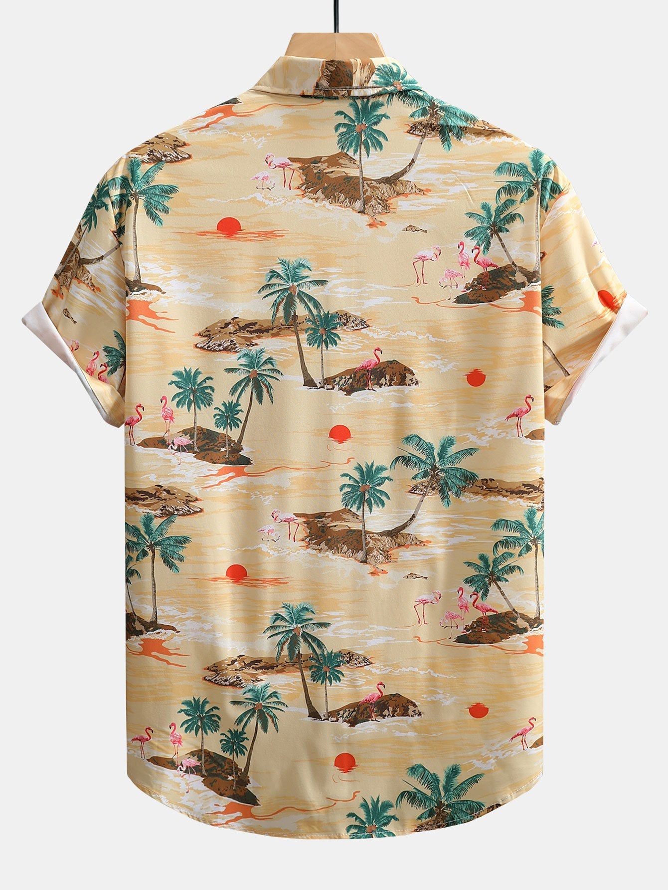 Flamingo Habitat Print Button Up Shirt