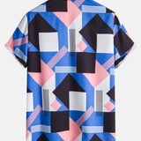 Color Block Stripe Print Shirt