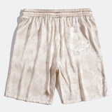 Paisley Print Satin Shirt & Shorts Set
