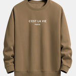 Paris Slogan Print Relax Fit Crew Neck Sweatshirt & Jogging Pants Set