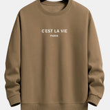 Paris Slogan Print Relax Fit Crew Neck Sweatshirt & Jogging Pants Set