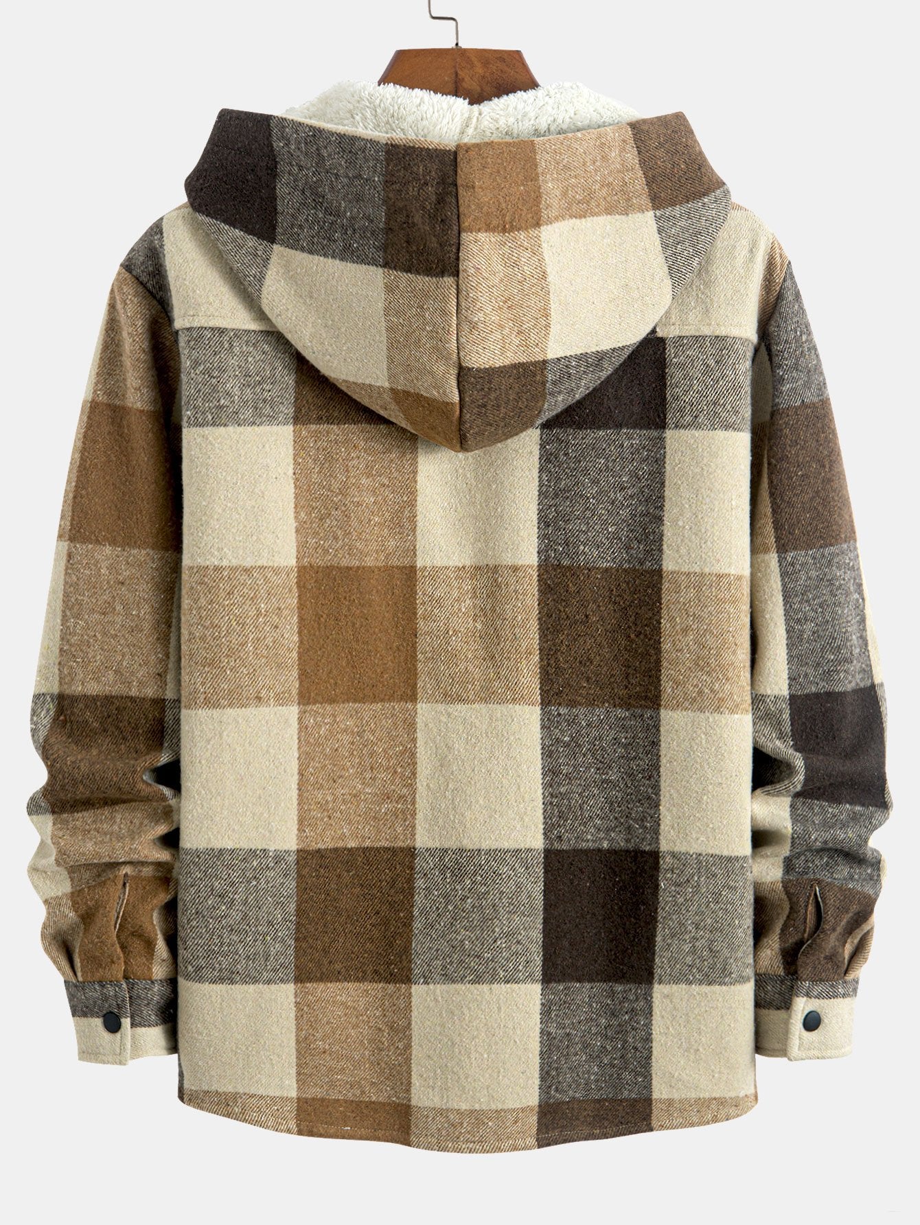 Fleece Lined Plaid Hooded Overshirt