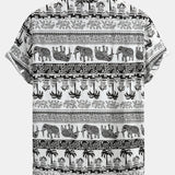 Elephant Print Button Up Shirt