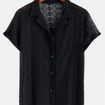 Geometry Textured Cuban Shirt & 3" Chino Shorts Set