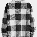 Plaid Teddy Fleece Button Up Overshirt
