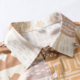 Tribal Geometric Patchwork Print Button Up Shirt