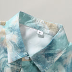Marble Texture Print Button Up Shirt