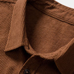 Short Sleeve Patch Pockets Corduroy Shirt
