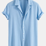 Muscle Fit Ribbed Deep Cuban Shirt