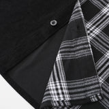 Plaid Corduroy Patchwork Button Up Shirt