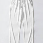 Stripe Jacquard Knit Polo Shirt & Straight Leg Ribbed Pants Set