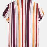 Colorful Stripe Print Button Up Shirt