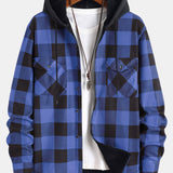 Flannel Fleece Lined Hooded Shirt