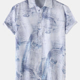 Denim Print Button Up Shirt