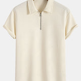 Stripe Jacquard Zip Up Polo & Shorts Set