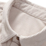 Long Sleeve Polo Neck Corduroy Shirt & Shorts Set