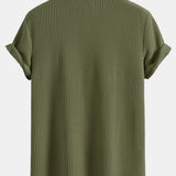 Waffle Stand Collar Shirt