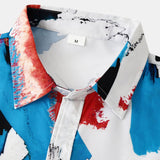 Colorful Brushstroke Print Button Up Shirt