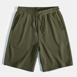 Short Sleeved Waffle Polo & Drawstring Knitted Waffle Shorts Set