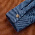 Relax Fit Two Tone Corduroy Hooded Shirt