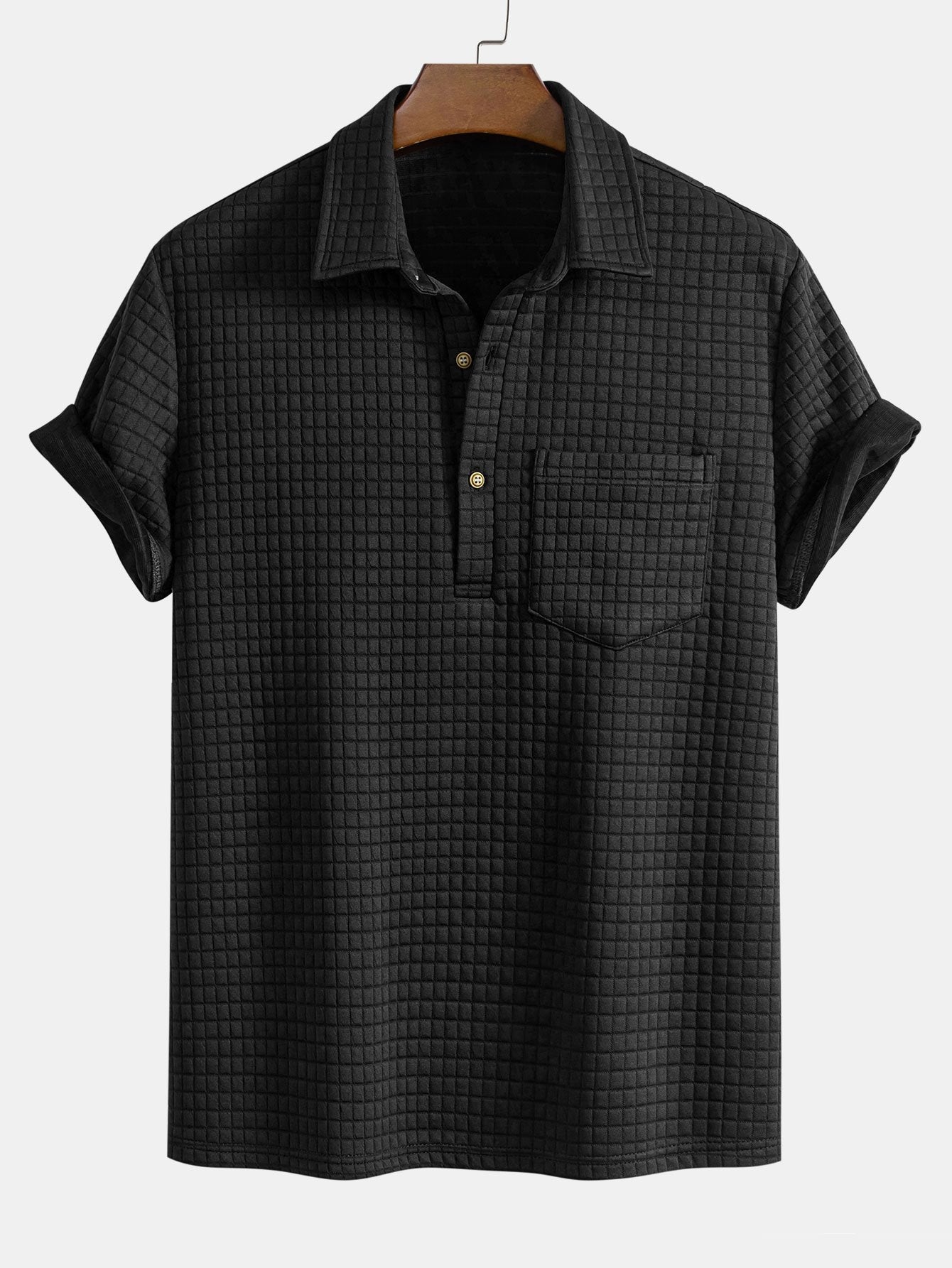 Waffle Polo with Pockets & Shorts Set