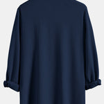 Long Sleeve Muscle Fit Ribbed Stand Collar Shirt