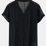 Geometry Textured Cuban Shirt & 3" Chino Shorts Set