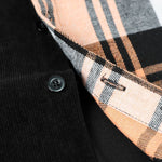 Long Sleeve Plaid Corduroy Patchwork Shirt