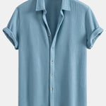 Waffle Shirt & Straight Leg Linen Pants Set