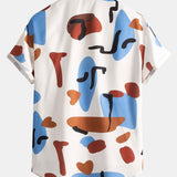 Color Block Print Button Up Shirt