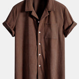 Short Sleeve Corduroy Cuban Shirt & Shorts Set