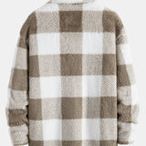 Plaid Teddy Fleece Button Up Overshirt