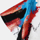 Colorful Brushstroke Print Button Up Shirt