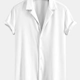 Muscle Fit Ribbed Deep Cuban Shirt