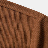 Short Sleeve Patch Pockets Corduroy Shirt