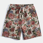 Floral Jacquard Cuban Shirt & Shorts Set