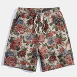 Floral Jacquard Cuban Shirt & Shorts Set