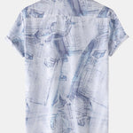 Denim Print Button Up Shirt
