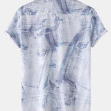 Denim Print Button Up Shirt