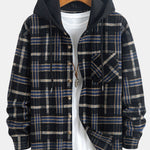 Relax Fit Heavy Weight Flannel Plaid Hooded Shirt