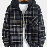 Relax Fit Heavy Weight Flannel Plaid Hooded Shirt