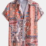 Floral Paisley Patchwork Print Button Up Shirt