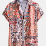 Floral Paisley Patchwork Print Button Up Shirt