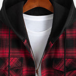 Fleece Lined Plaid Hooded Shirt