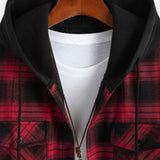 Fleece Lined Plaid Hooded Shirt