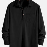 3 Pieces Long Sleeve Polo Neck Corduroy Shirt