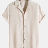 Waffle Revere Collar Shirt & Shorts Set