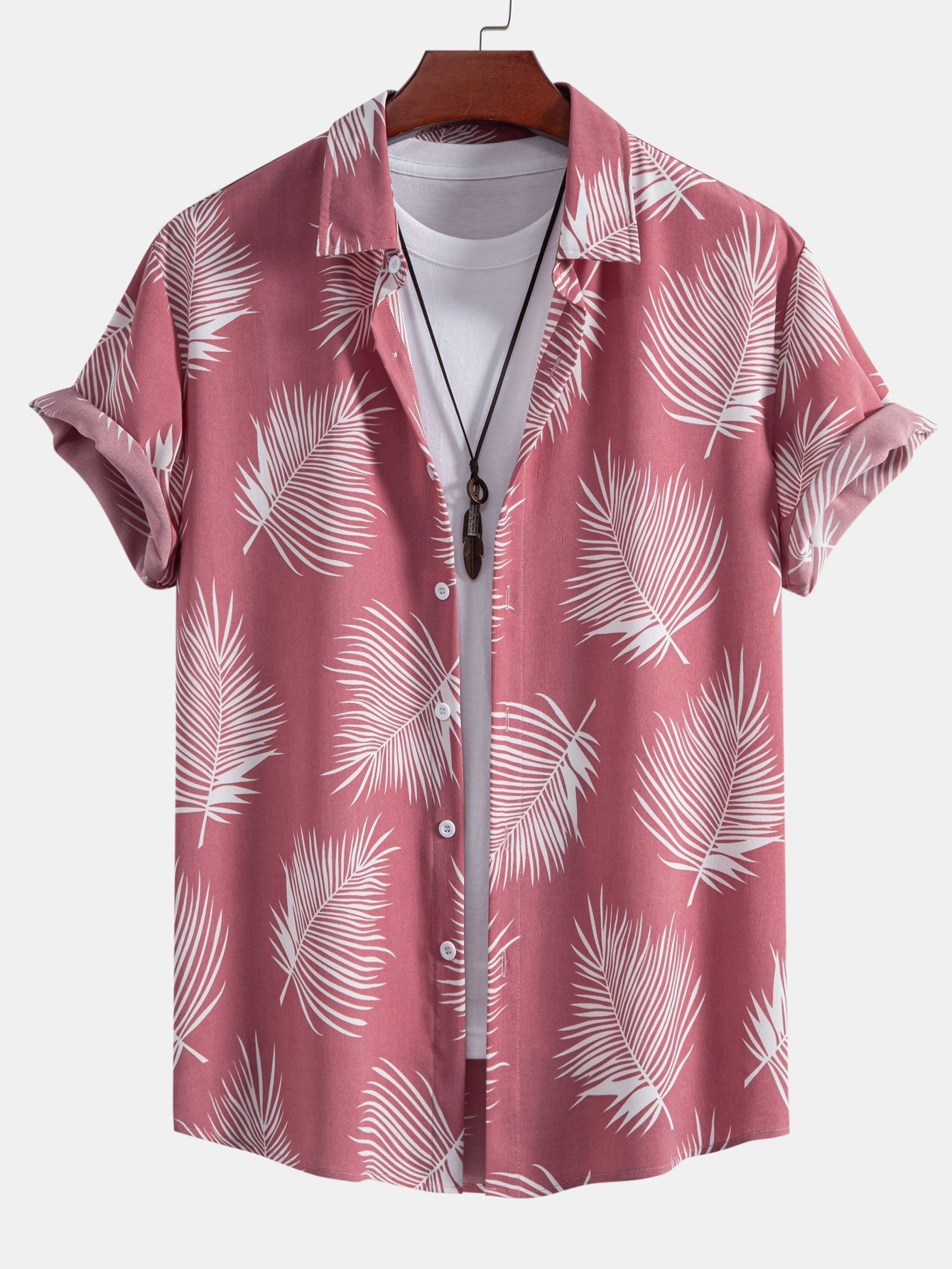 Leaf Print Shirt & Swim Shorts Set