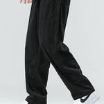 Quarter Zip Ethnic Geometric Patchwork Teddy Sweatshirt & Corduroy Pants Set